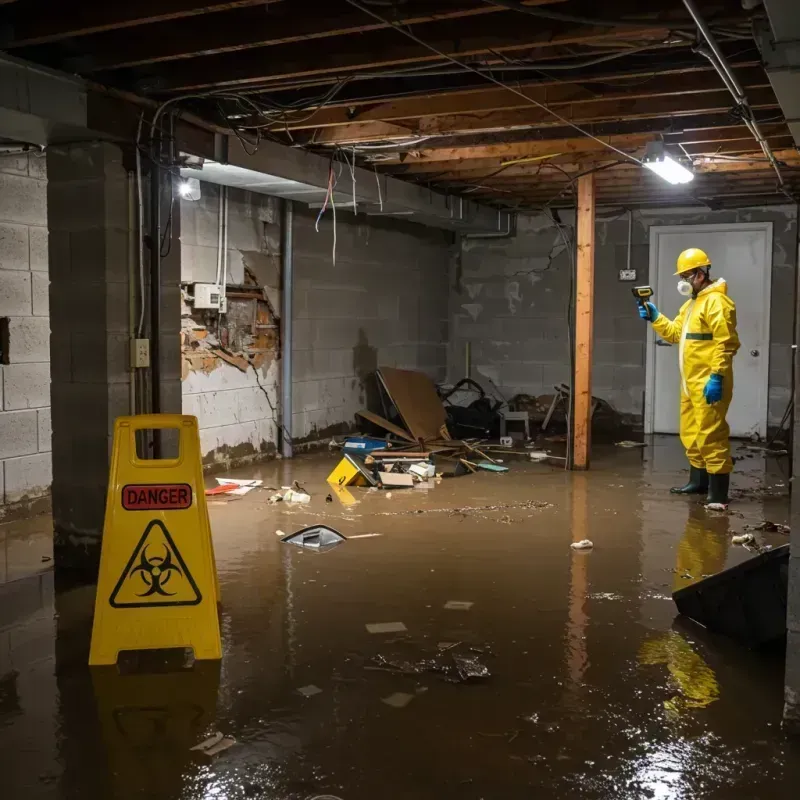 Flooded Basement Electrical Hazard in Maxton, NC Property