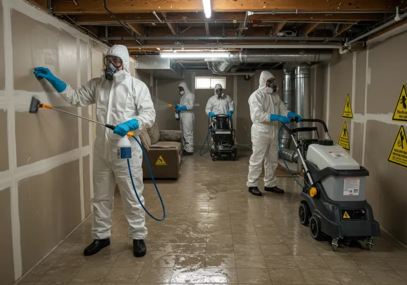 Basement Moisture Removal and Structural Drying process in Maxton, NC